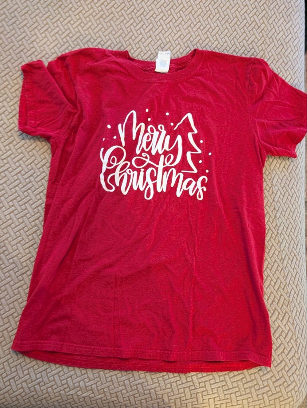 Women's Red 'Merry Christmas' Graphic Tee